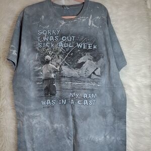 Men's Gray Graphic Fishing T-Shirt